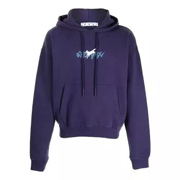 Толстовка ss21 loose hooded lacing printing purple Off-White, фиолетовый