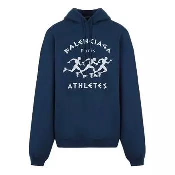Толстовка ss21 oversized sports men's blue Balenciaga, синий