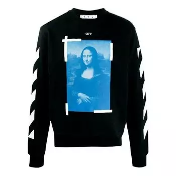 Толстовка ss21 printing pattern round neck black Off-White, черный