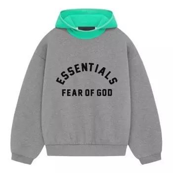 Толстовка ss24 nylon fleece hoodie 'dark heather oatmeal mint leaf' Fear Of God Essentials, мультиколор