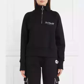 Толстовка стандартного кроя с полумолнией Karl Signature Karl Lagerfeld, черный
