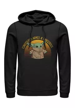Толстовка Star Wars: The Mandalorian Sunset Cute Yoda Star Wars, черный