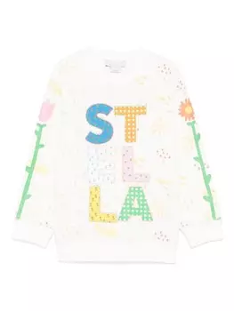 Толстовка Stella McCartney Kids с аппликацией логотипа, белый