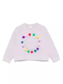 Толстовка Stella McCartney Kids с помпонами, фиолетовый