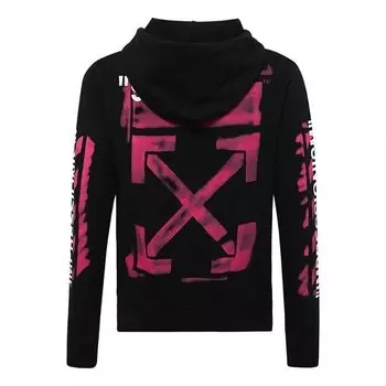 Толстовка stencil arrow hooded sweatshirt 'black' Off-White, черный