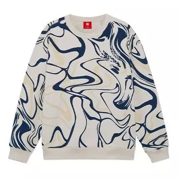 Толстовка стильная серия смешной принт свободный спортивный свитер Li-Ning, белый