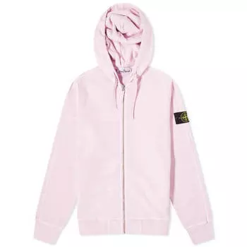 Толстовка Stone Island Garment Dyed Malfile Zip, розовый