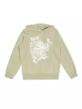 Толстовка Stone Island Junior с принтом компаса, зеленый