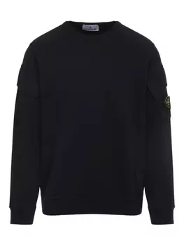 Толстовка Stone Island с круглым вырезом и карманами, черный