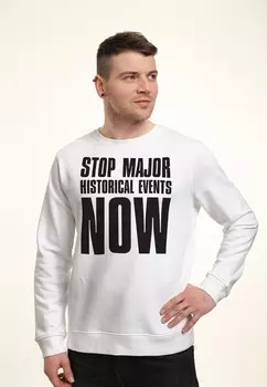 Толстовка STOP MAJOR HISTORICAL EVENTS NOW Henry Tiger, белый