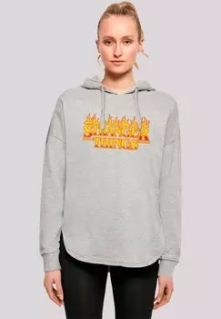 Толстовка STRANGER THINGS FIRE LOGO NETFLIX TV SERIES - Hoodie F4NT4STIC, серый