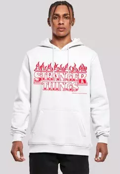 Толстовка STRANGER THINGS FLAMES NETFLIX TV SERIES - Hoodie F4NT4STIC, белый