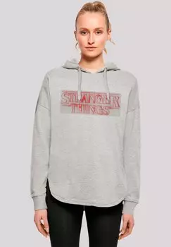 Толстовка STRANGER THINGS GLOW LOGO NETFLIX TV SERIES - Hoodie F4NT4STIC, серый