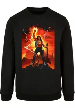 Толстовка STRANGER THINGS HELL GUITAR CREWNECK ABSOLUTE CULT, черный