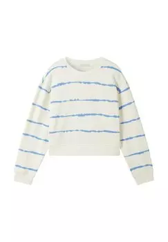 Толстовка STRICK CROPPED TOM TAILOR, цвет tie dye stripe blue