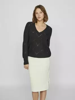 Толстовка STRICKOBERTEIL V-AUSSCHNITT VILA, антрацит