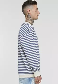 Толстовка Striped Crewneck Urban Classics, белоснежный винтажный синий