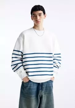 Толстовка STRIPED PULL&BEAR, цвет dark blue