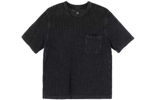 Толстовка Stssy с короткими рукавами и открытой вязкой Stussy, желтый