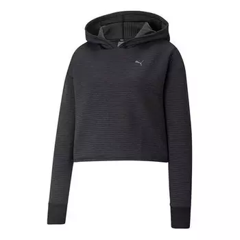 Толстовка studio textured training skimmer hoodie 'black' Puma, черный