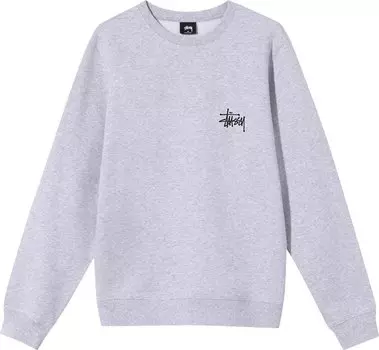 Толстовка Stussy Basic Crew 'Ash Heather', серый