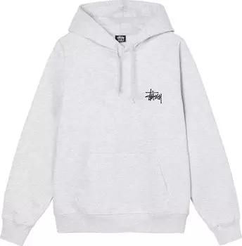 Толстовка Stussy Basic Hood 'Ash Heather', серый