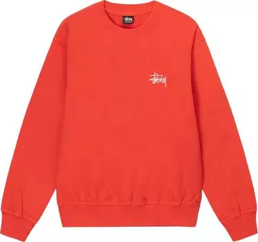 Толстовка Stussy Basic Pigment Dyed Crew 'Tomato', красный