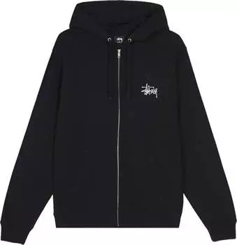 Толстовка Stussy Basic Zip Hood 'Black', черный