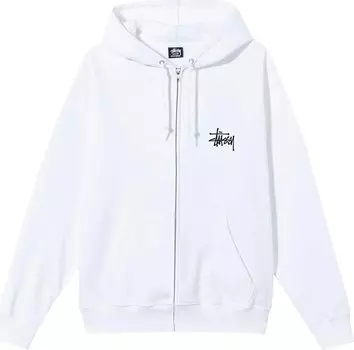 Толстовка Stussy Basic Zip Hood 'White', белый