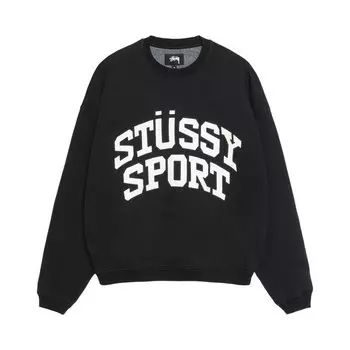 Толстовка Stussy Big Crackle Sport Crewneck, черный