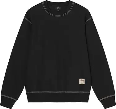 Толстовка Stussy Contrast Stitch Label Crew 'Black', черный