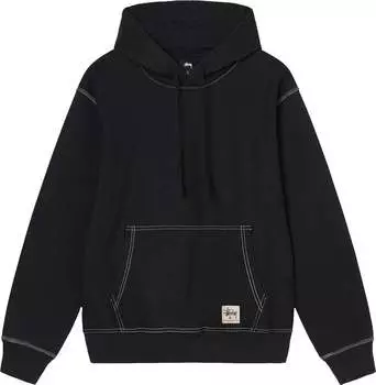 Толстовка Stussy Contrast Stitch Label Hood 'Black', черный