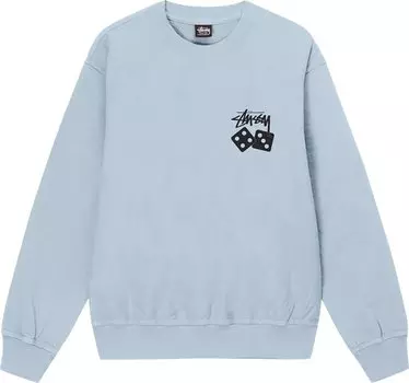 Толстовка Stussy Dice Pigment Dyed Crew 'Sky Blue', синий