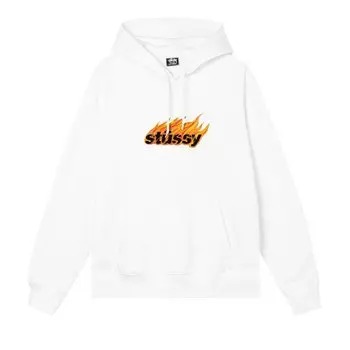 Толстовка Stussy Flames Hood 'White', белый