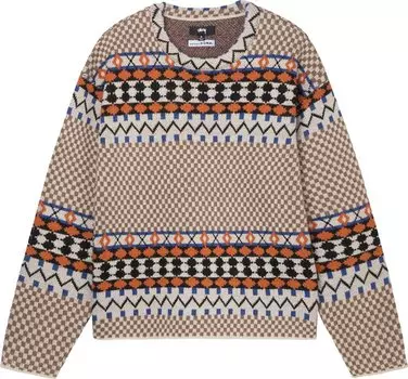 Толстовка Stussy Jacquard Knit Crew 'Brown', коричневый