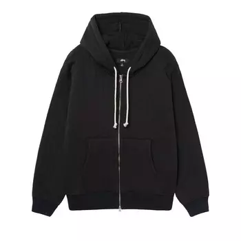 Толстовка Stussy со стеганой вертикальной молнией, цвет Черный