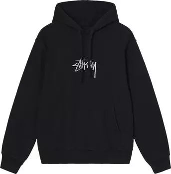 Толстовка Stussy Stock Logo Appliqu Hood 'Black', черный