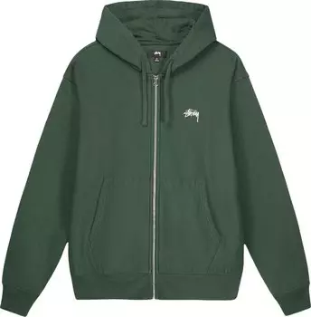 Толстовка Stussy Stock Logo Zip Hood 'Forest', зеленый