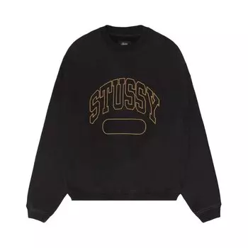 Толстовка Stussy Varsity Oversized Crewneck, черный