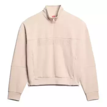 Толстовка Superdry Active Tech Logo Relaxed half zip, бежевый
