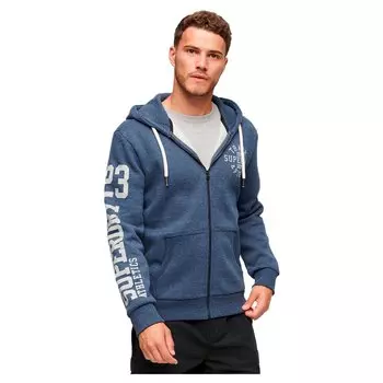 Толстовка Superdry Athletic Coll Graphic Full Zip, синий