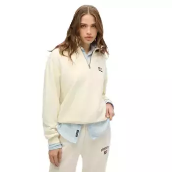 Толстовка Superdry Athletic Collared half zip, бежевый