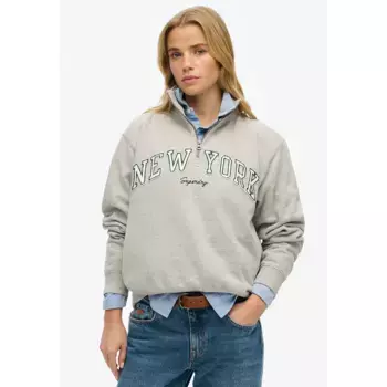 Толстовка Superdry Athletic Ess Applique half zip, серый