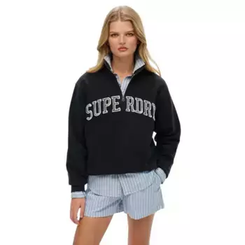 Толстовка Superdry Athletic Ess Applique half zip, черный