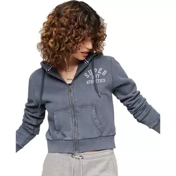 Толстовка Superdry Athletic Essential Crop Full Zip, синий