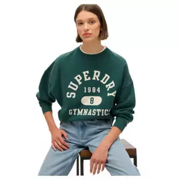 Толстовка Superdry Athletic Oversize Printed Crew, зеленый