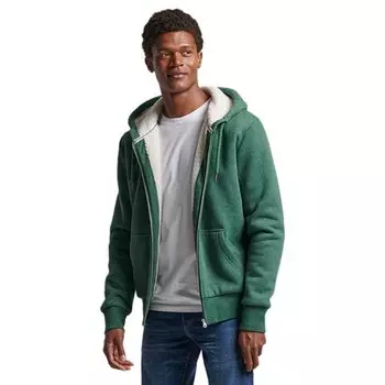 Толстовка Superdry Borg Lined Hood Full Zip, зеленый