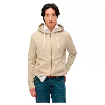 Толстовка Superdry Classic Essential full zip, бежевый