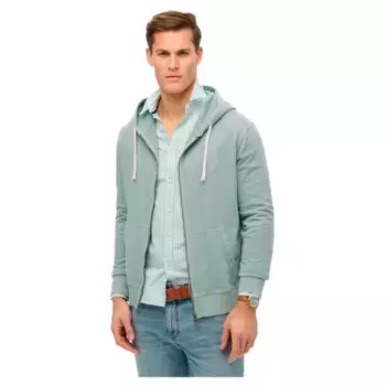 Толстовка Superdry Classic Essential full zip, зеленый