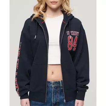 Толстовка Superdry College Logo Boyfriend Full Zip, синий